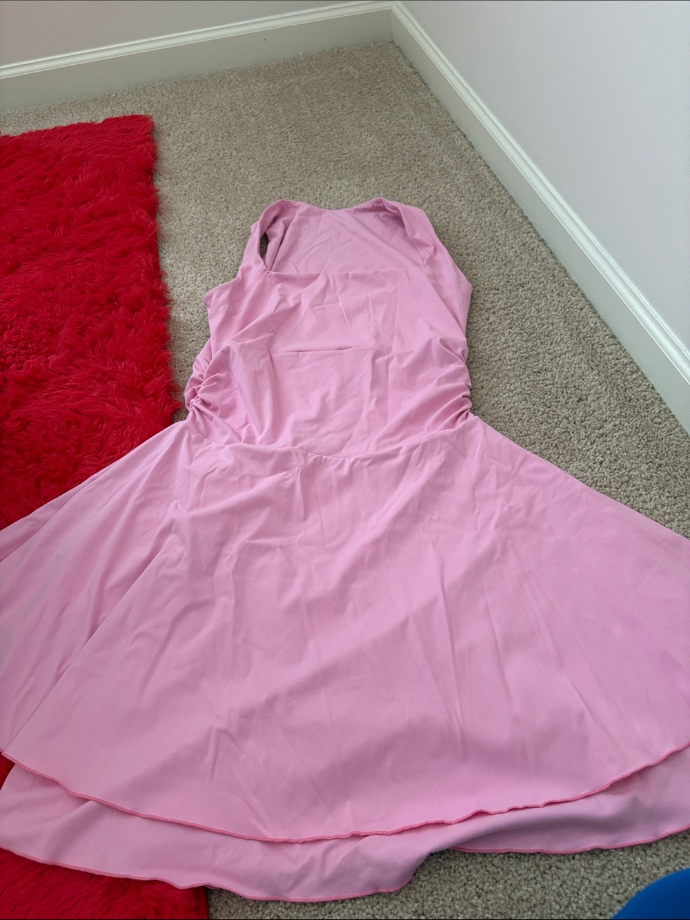 Women's Pink Sleeveless Fit & Flare Dress